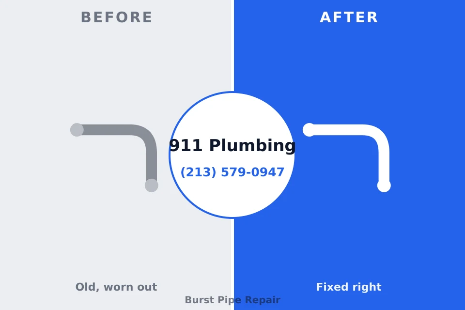 Before and after: plumbing repair Whitesboro, TX